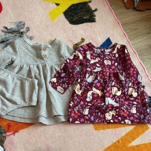 Charming Gray and Purple Kids Dress Set
